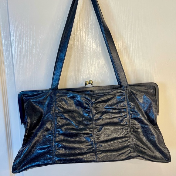 Rare HTF Hobo international ruched frame doctor bag xl drop straps - Picture 2 of 4